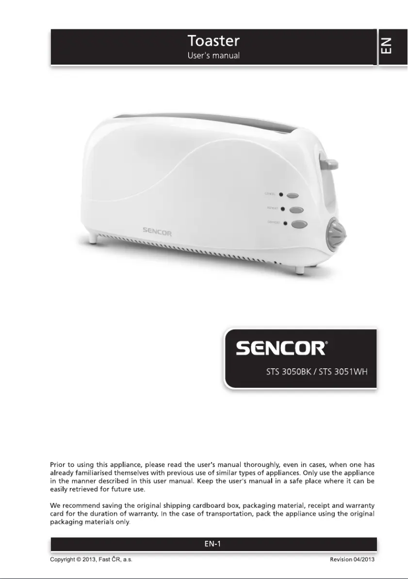 Page 1 de la notice Manuel utilisateur Sencor STS 3050BK