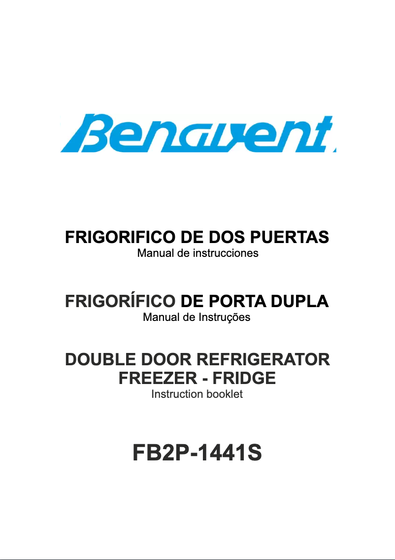 Página 1 del manual Manual de usuario Benavent FB2P1441S