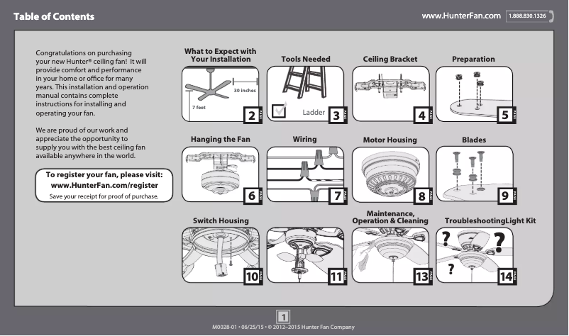 Page 1 de la notice Manuel utilisateur Hunter Louden Low Profile