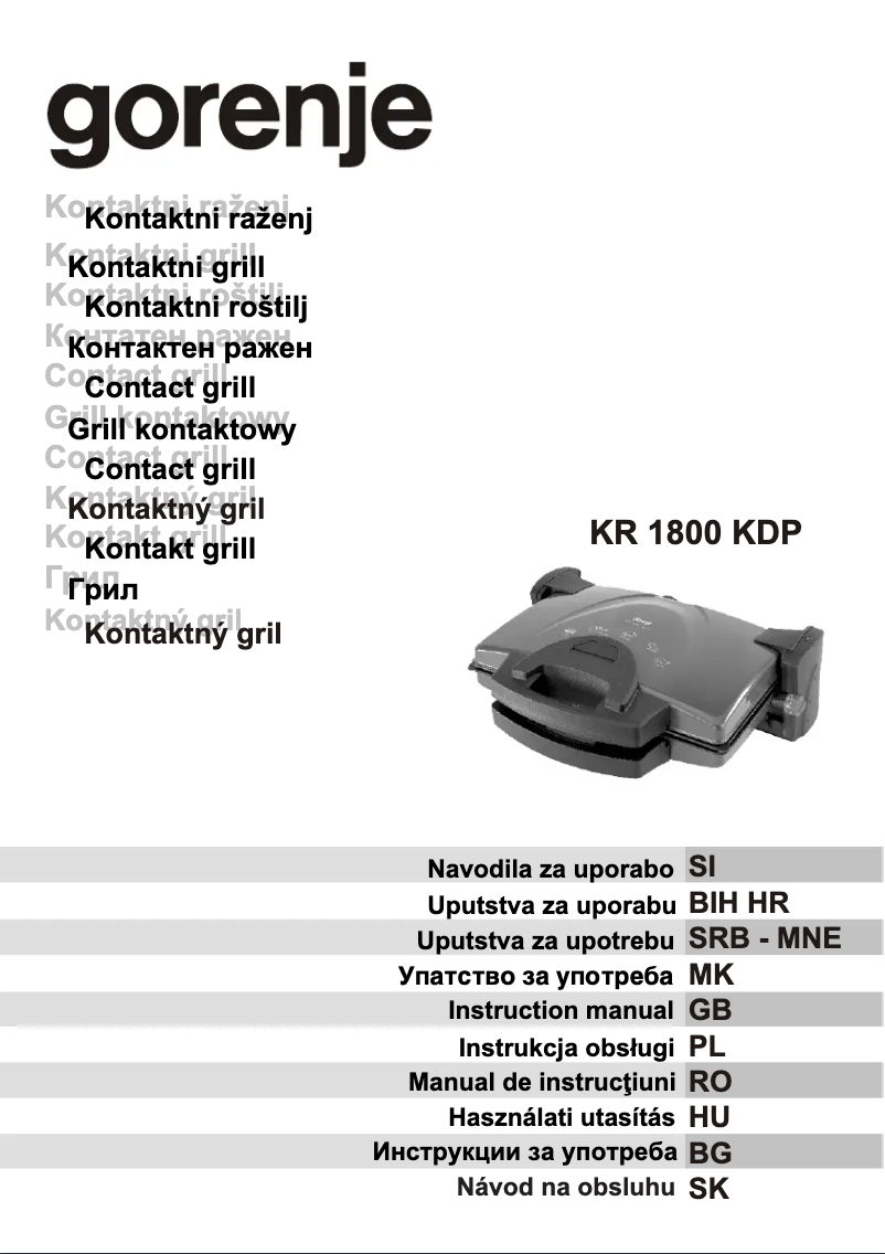 Page 1 of the manual User Manual Gorenje kr1800kdp