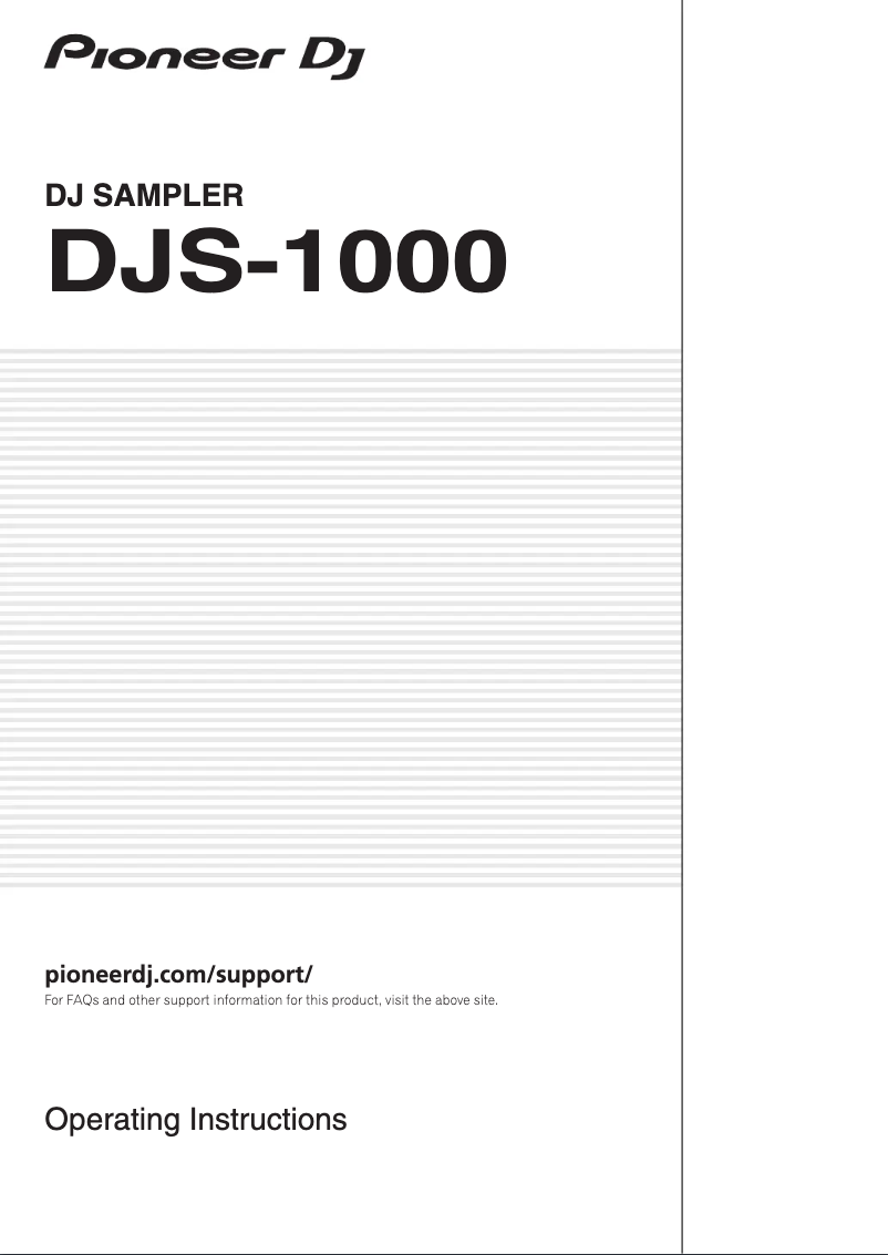 Page 1 de la notice Manuel utilisateur Pioneer DJS-1000