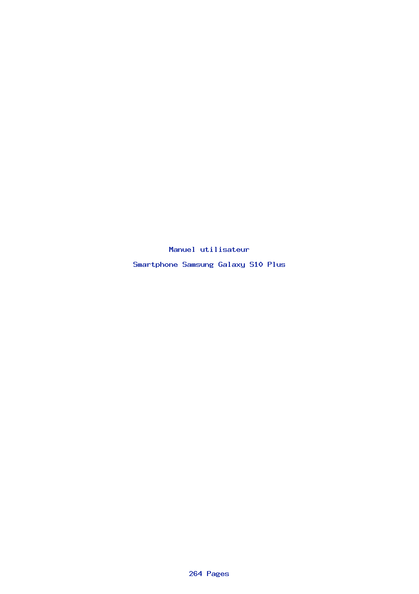 Page 1 de la notice Manuel utilisateur Samsung Galaxy S10 Plus