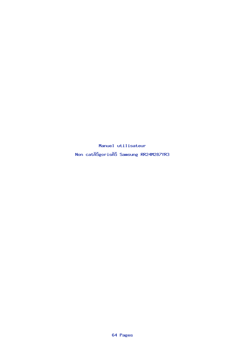 Page 1 de la notice Manuel utilisateur Samsung RR24M287YR3