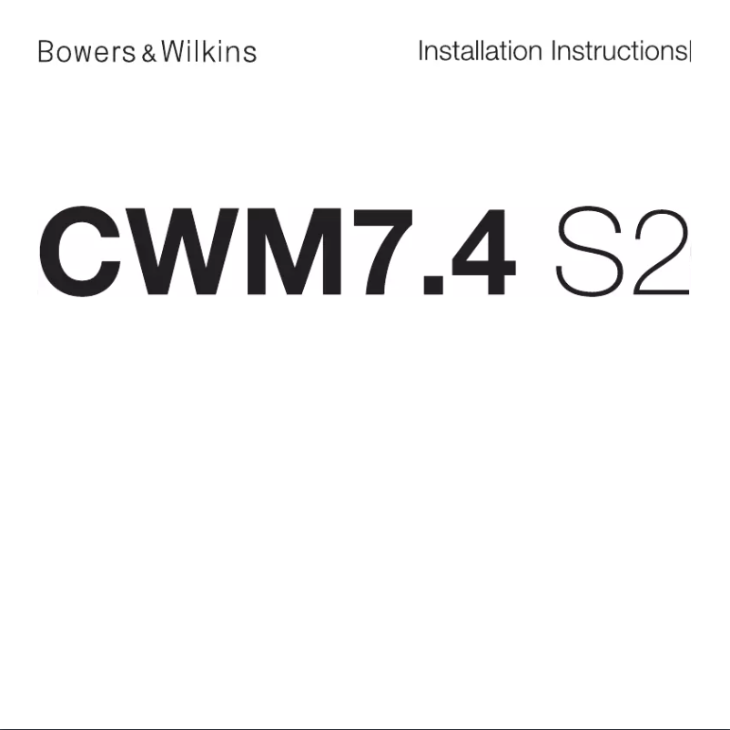 Page 1 de la notice Mode d'emploi Bowers & Wilkins CWM7.4 S2
