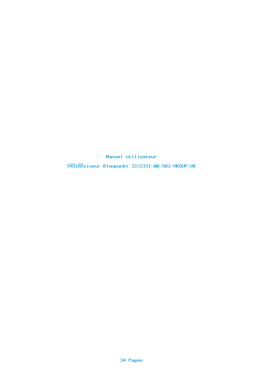 Page 1 de la notice Manuel utilisateur Blaupunkt 32/233I-WB-5B2-HKDUP-UK