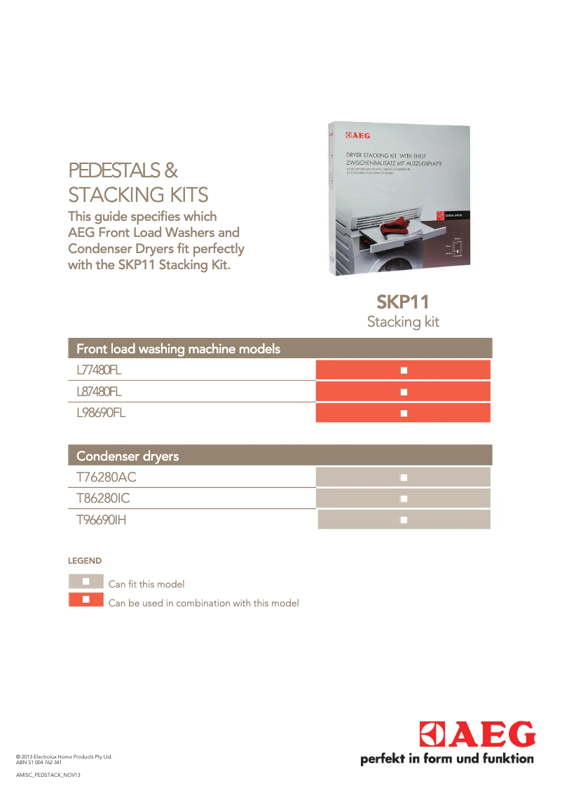 Page 1 de la notice Guide d'installation AEG SKP11