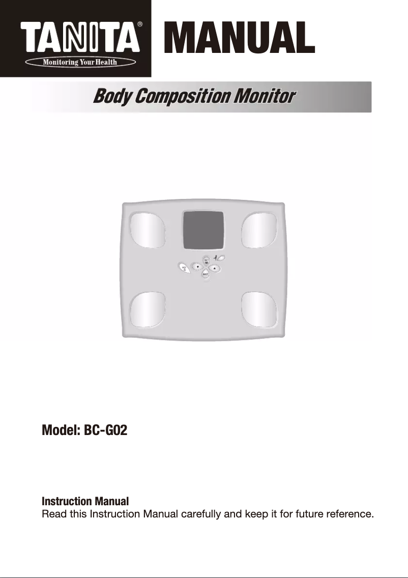 Page 1 de la notice Manuel utilisateur Tanita BC-G02