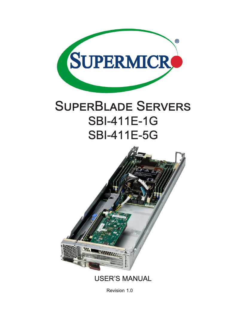 Page 1 de la notice Manuel utilisateur Supermicro Blade SBI-411E-1G