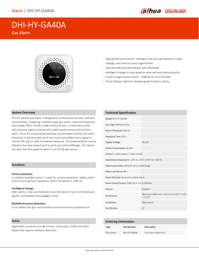 Page 1 de la notice Manuel utilisateur Dahua Technology HY-GA40A