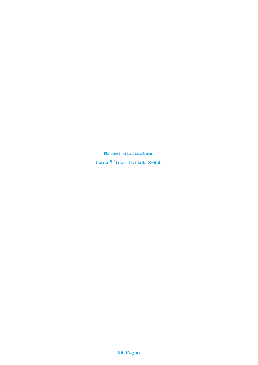 Page 1 de la notice Manuel utilisateur Saitek X-65F