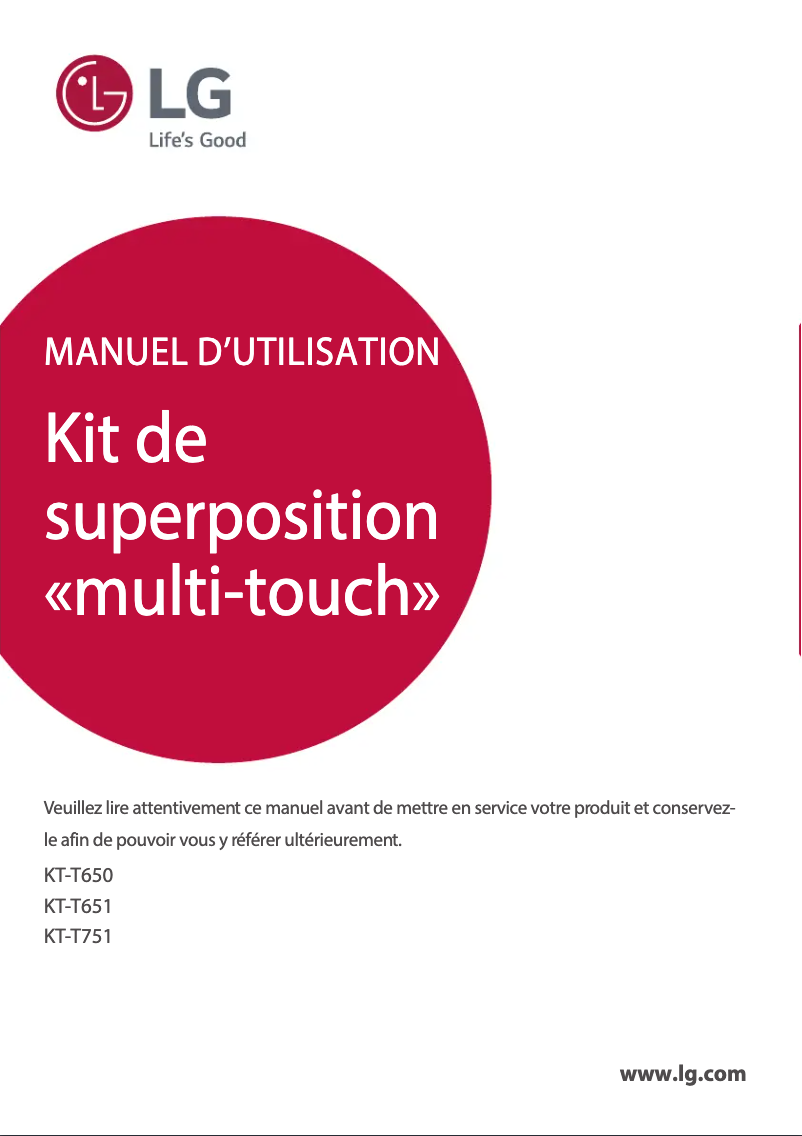 Page 1 de la notice Manuel utilisateur LG KT-T651