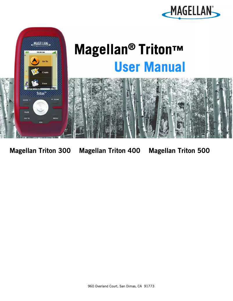 Page 1 de la notice Manuel utilisateur Magellan Triton 400