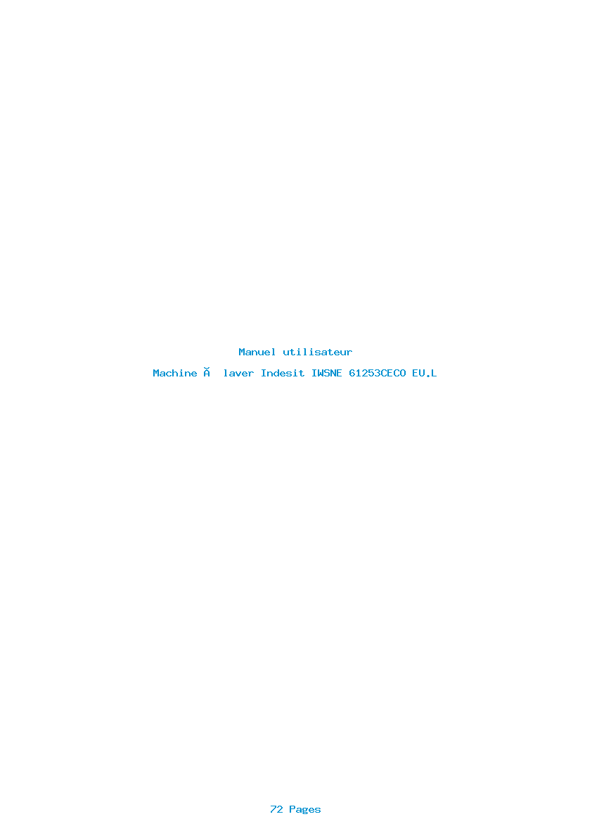 Page 1 de la notice Manuel utilisateur Indesit IWSNE 61253CECO EU.L