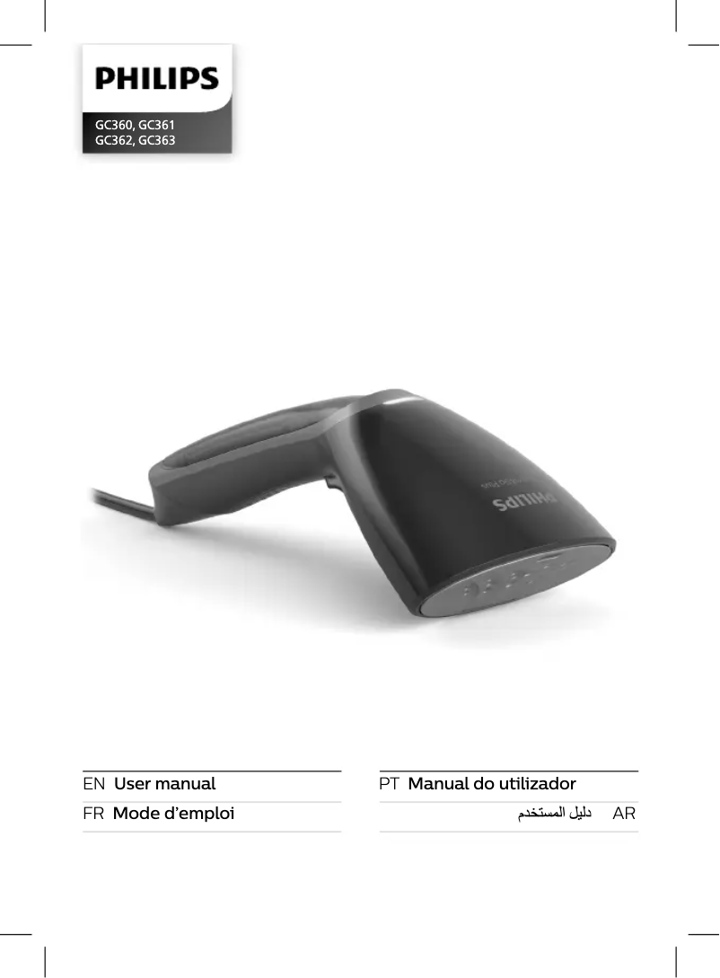 Page 1 de la notice Manuel utilisateur Philips Steam&Go GC362