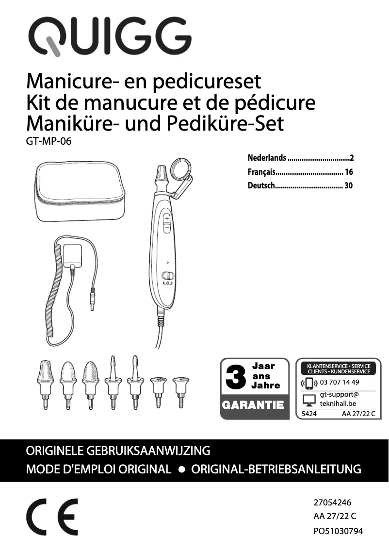 Página 1 del manual Manual de usuario Quigg GT-MP-06