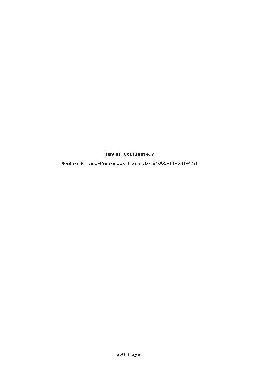 Page 1 de la notice Manuel utilisateur Girard-Perregaux Laureato 81005-11-231-11A