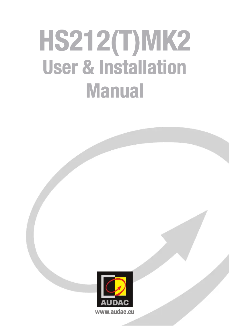 Page 1 de la notice Manuel utilisateur Audac HS212T