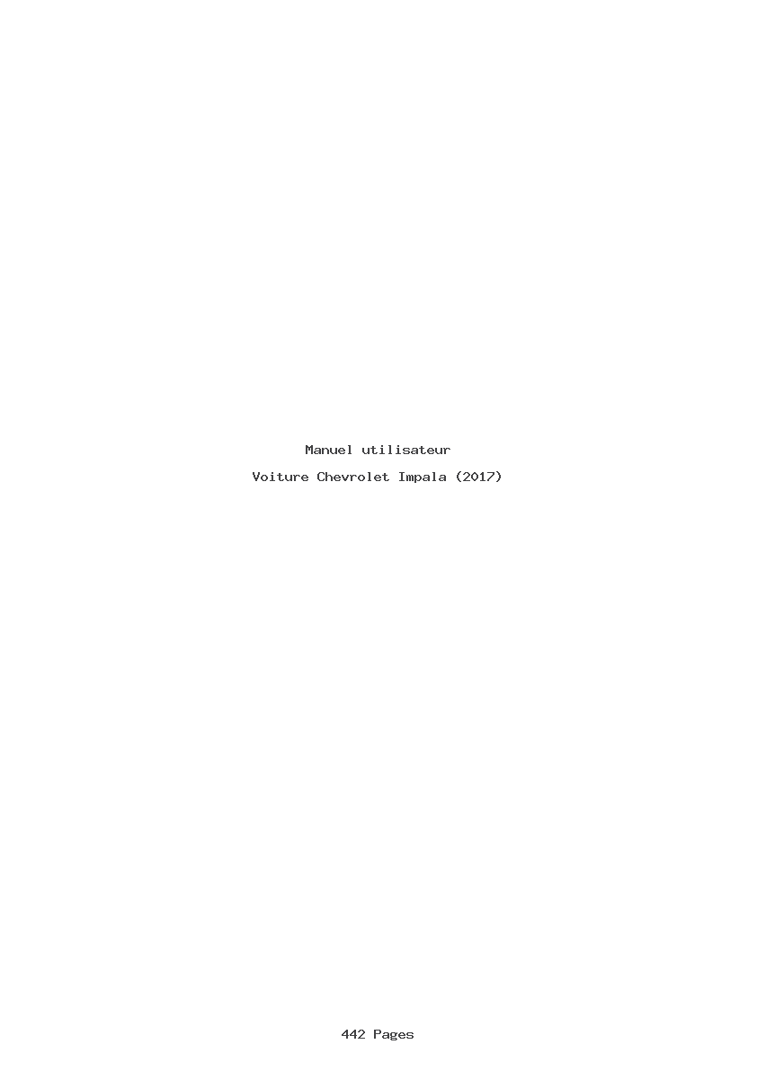 Page 1 de la notice Manuel utilisateur Chevrolet Impala (2017)