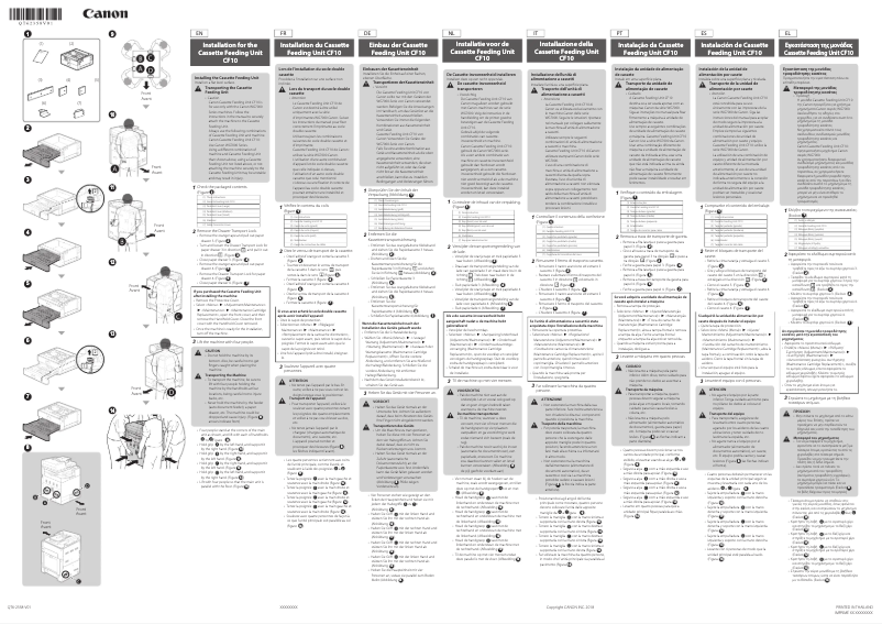 Page 1 de la notice Guide d'installation Canon WG7250