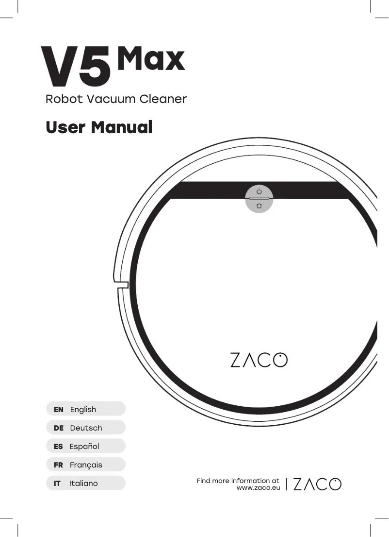 Page 1 de la notice Manuel utilisateur Zaco V5 Max