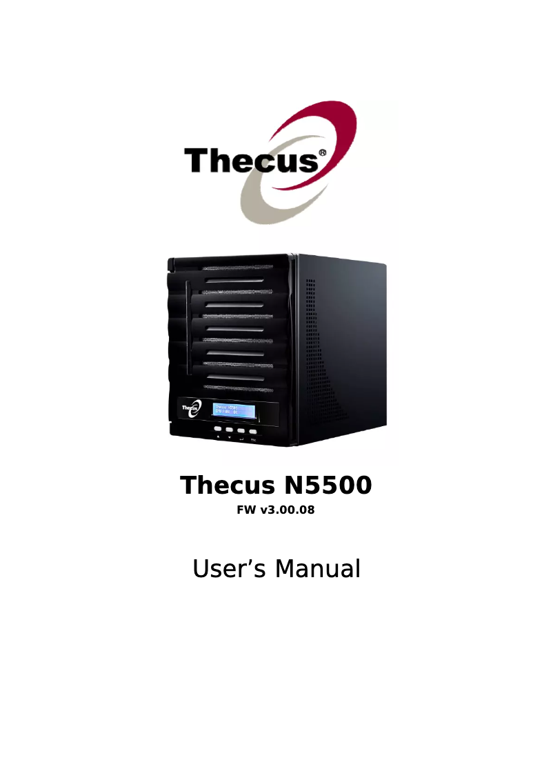 Page 1 de la notice Manuel utilisateur Thecus N5500