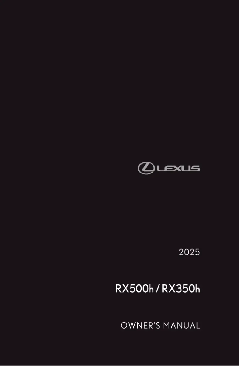 Página 1 del manual Manual de usuario Lexus RX 500h (2025)