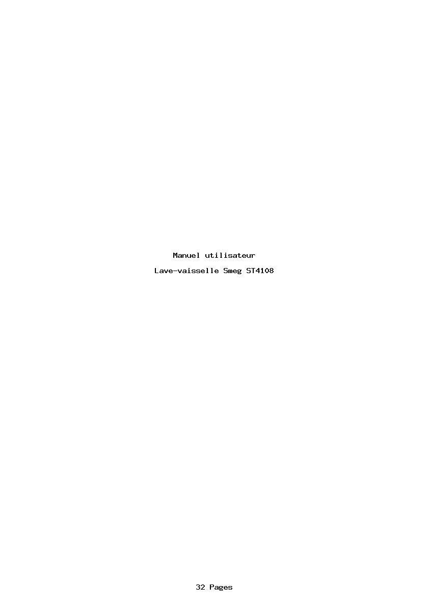 Page 1 de la notice Manuel utilisateur Smeg ST4108
