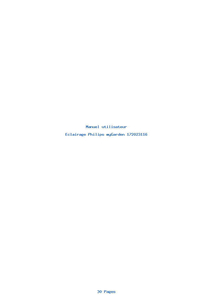 Page 1 de la notice Manuel utilisateur Philips myGarden 172023116