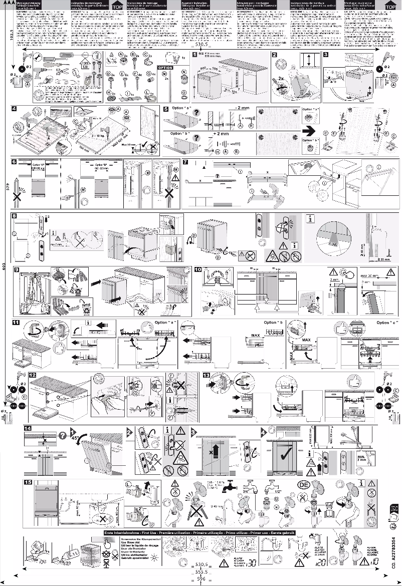 Page 1 de la notice Guide d'installation AEG FSE76738P