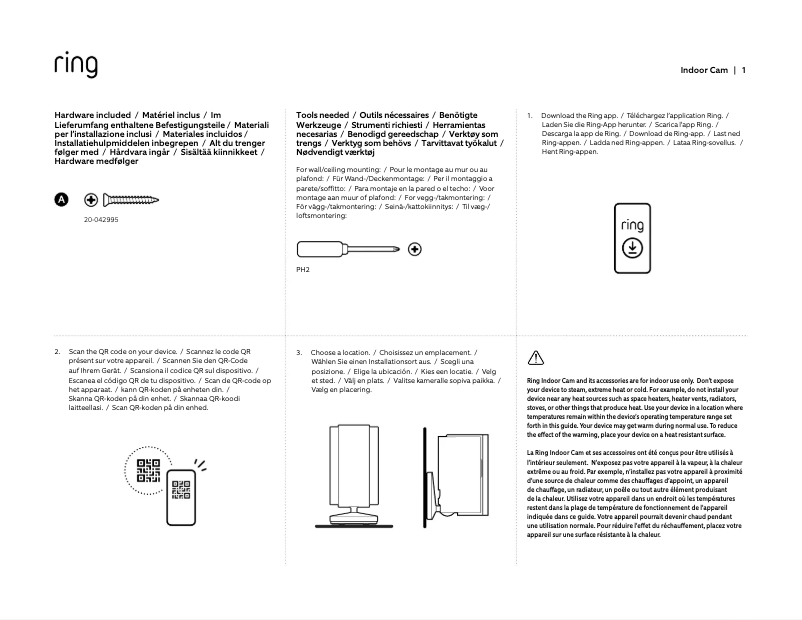 Page 1 de la notice Manuel utilisateur Ring Indoor Cam 2