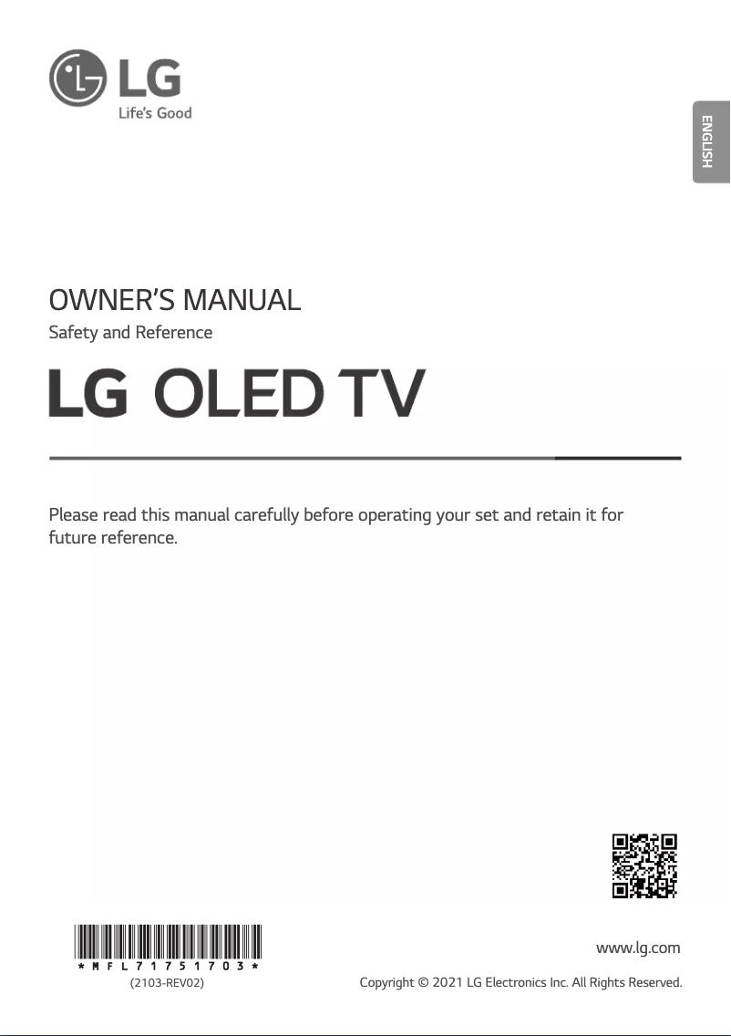 Page 1 de la notice Manuel utilisateur LG OLED55C12LA