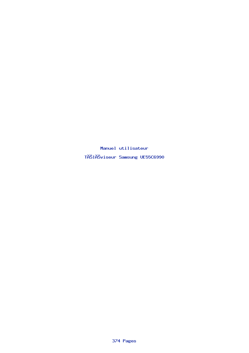 Page 1 de la notice Manuel utilisateur Samsung UE55C6990