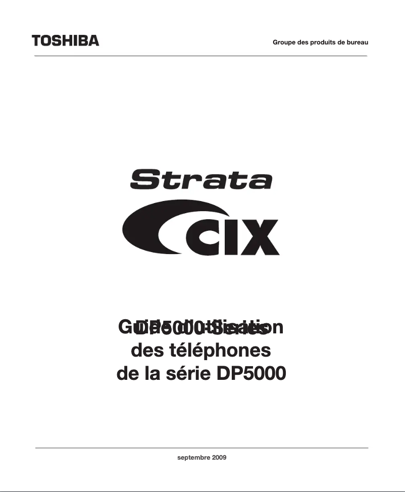 Page 1 de la notice Manuel utilisateur Toshiba Strata CIX DP5022D-SD