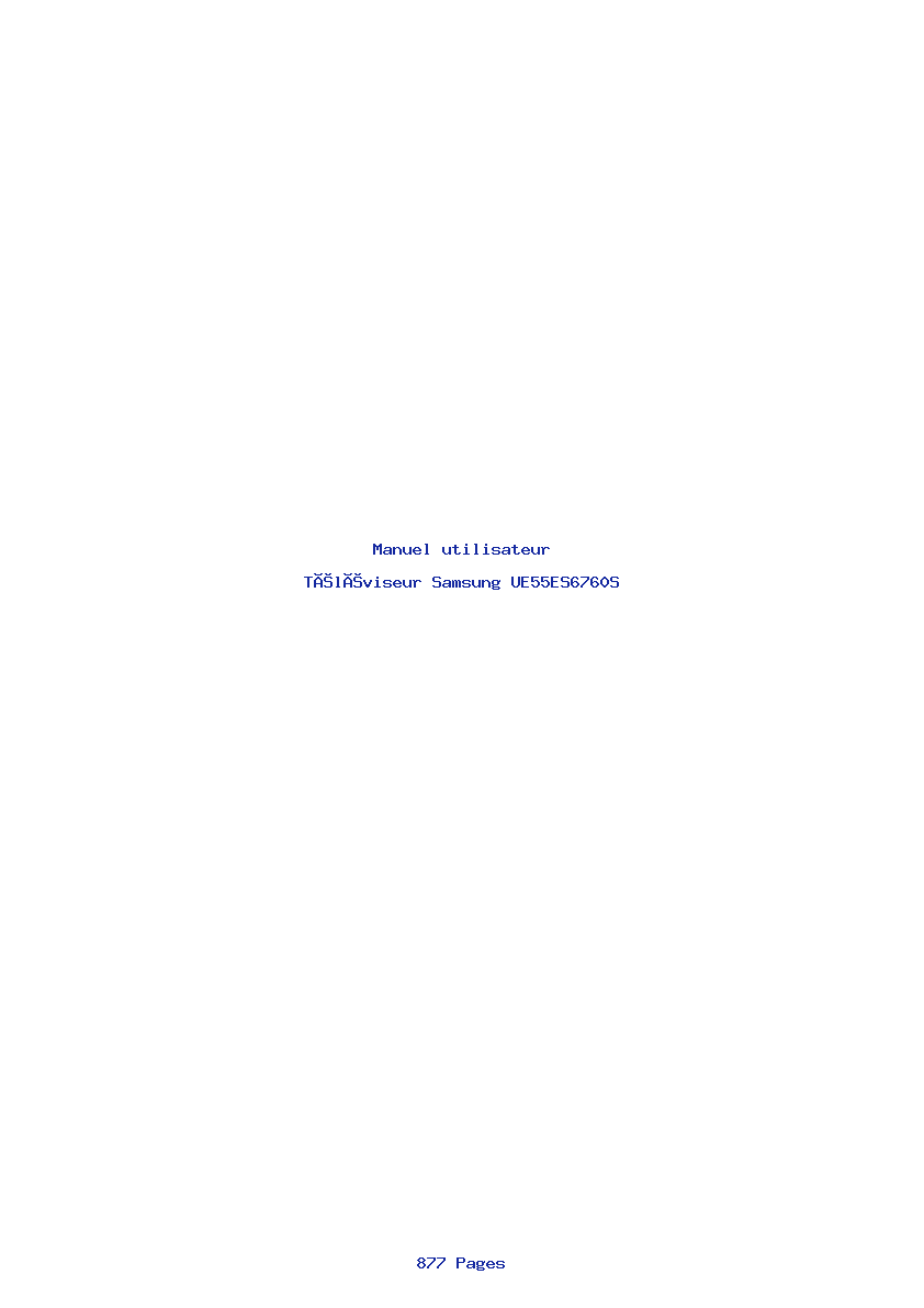 Page 1 de la notice Manuel utilisateur Samsung UE55ES6760S