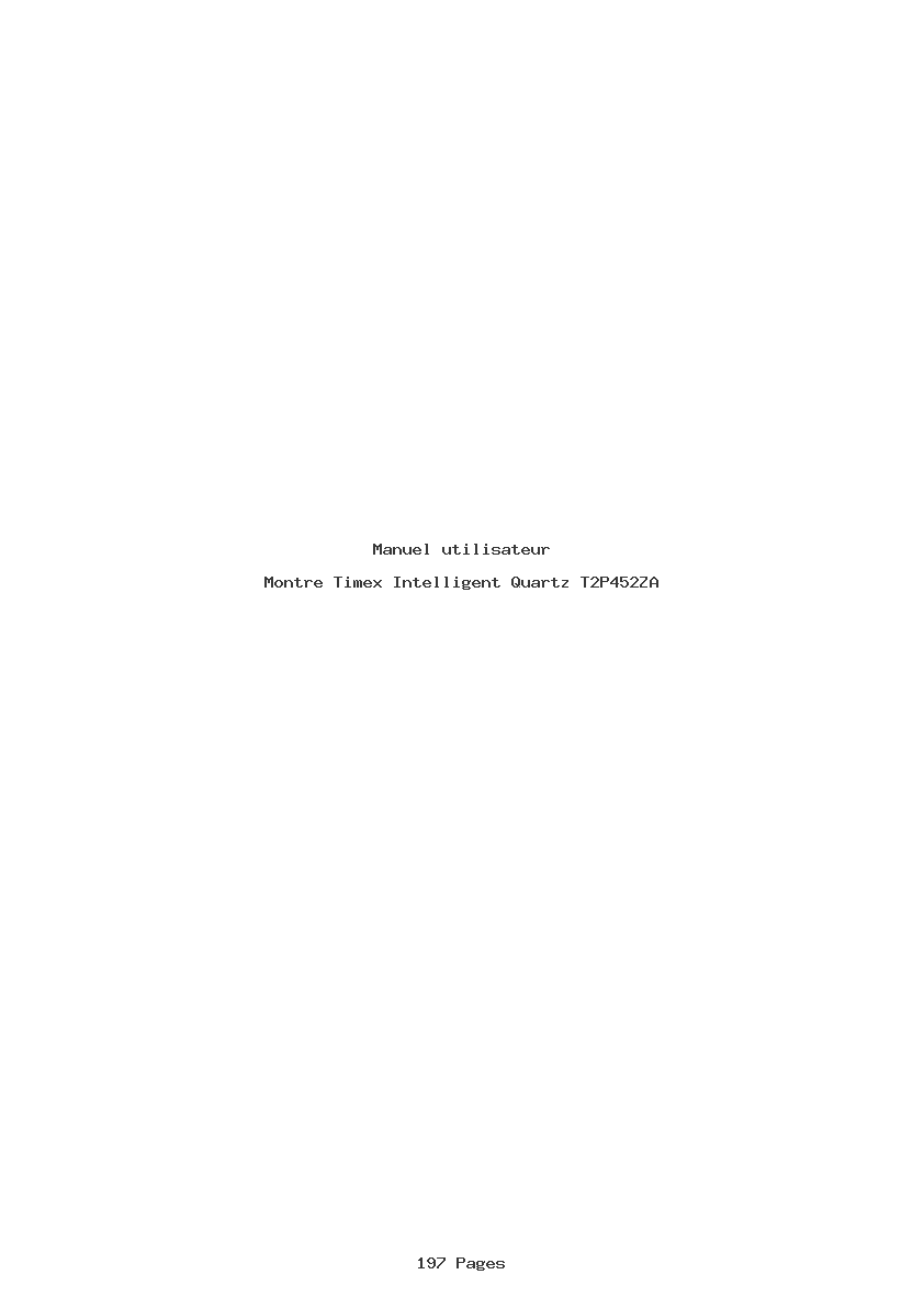 Page 1 de la notice Manuel utilisateur Timex Intelligent Quartz T2P452ZA