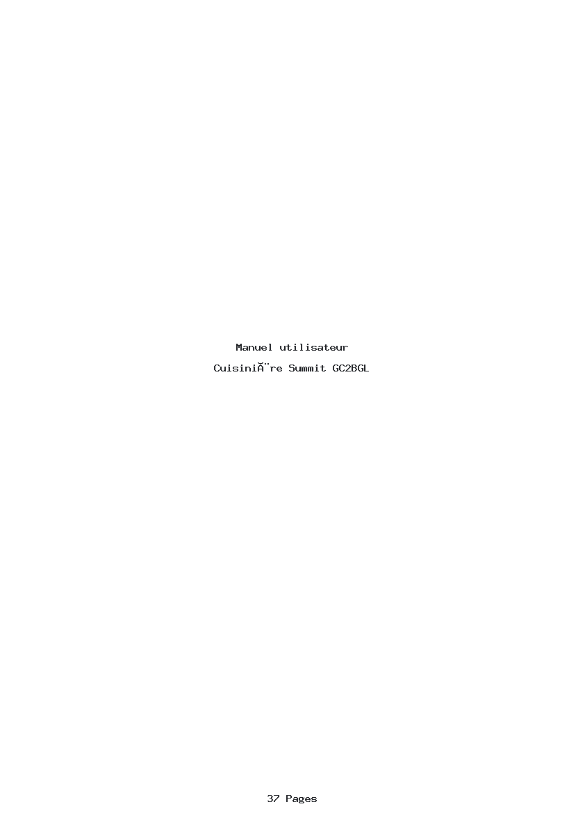 Page 1 de la notice Manuel utilisateur Summit GC2BGL
