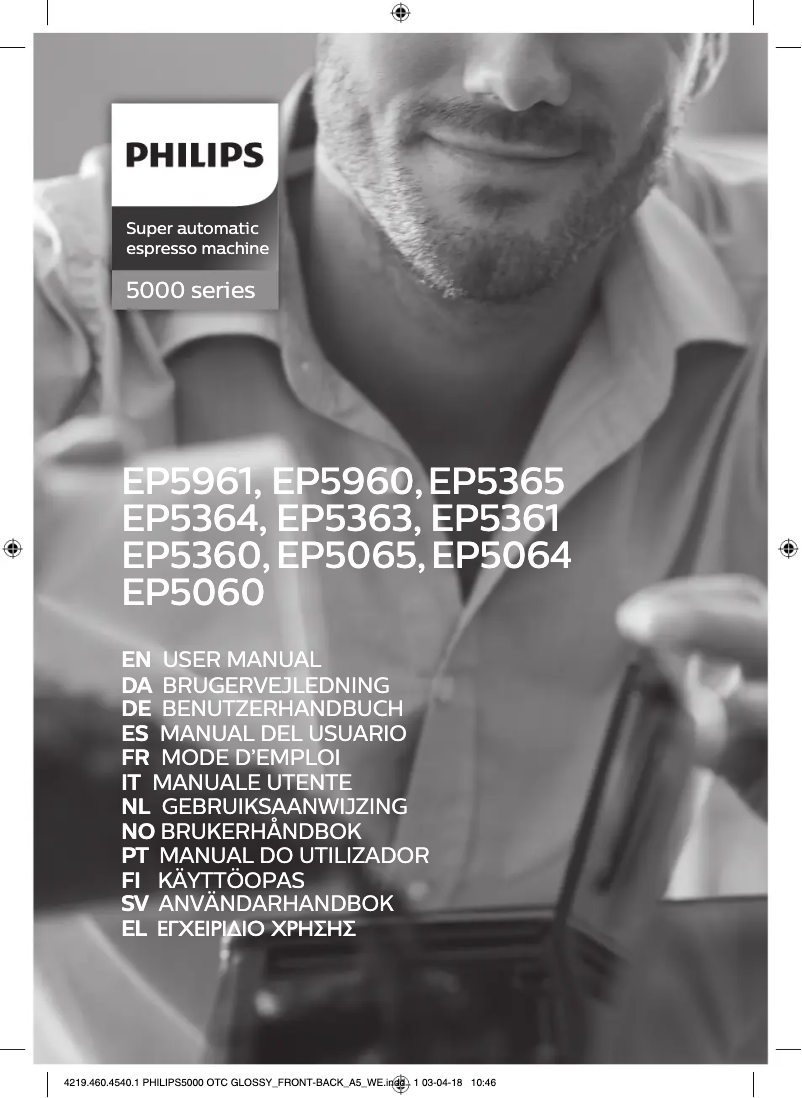 Page 1 de la notice Manuel utilisateur Philips Series 5000 EP5365