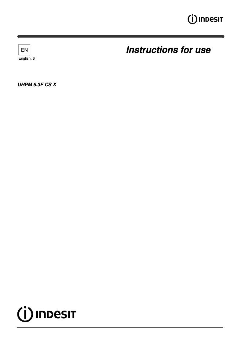 Página 1 del manual Etiqueta energética Indesit UHPM 6.3F CS X