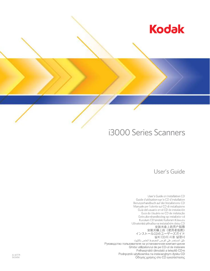 Page 1 de la notice Manuel utilisateur Kodak I3300