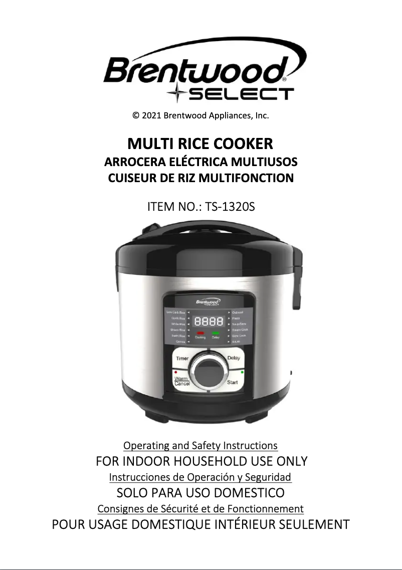 Page 1 de la notice Manuel utilisateur Brentwood TS-1320S