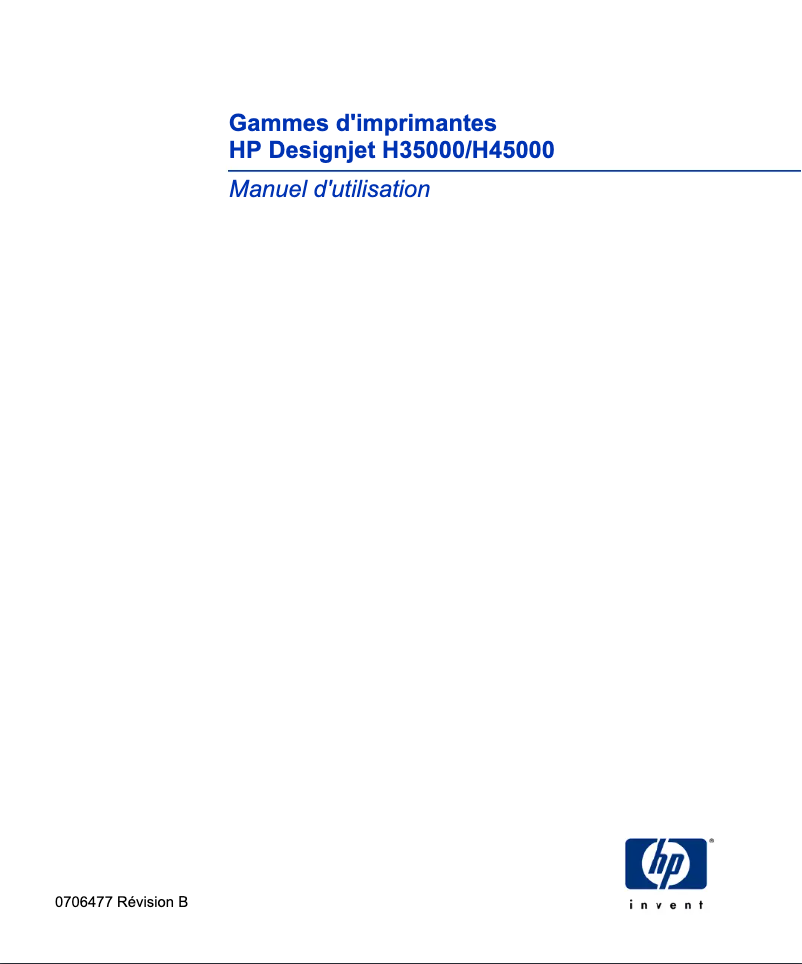 Página 1 del manual Manual de usuario HP DesignJet H45000