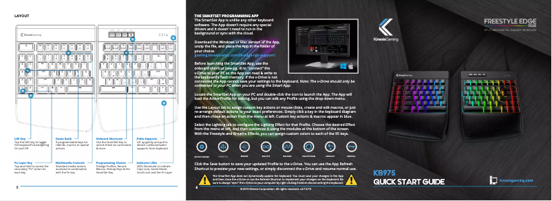 Page 1 de la notice Manuel utilisateur Kinesis Freestyle Edge RGB KB975