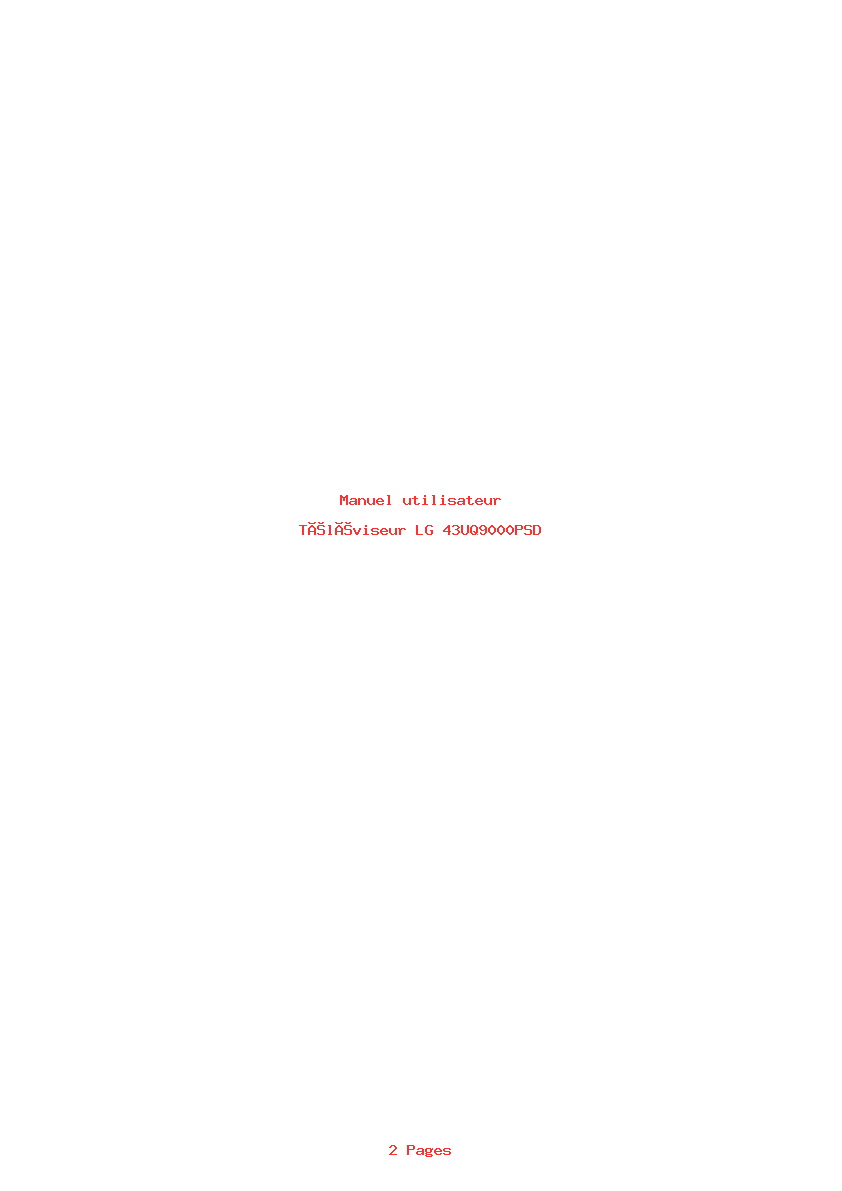 Image de la première page du manuel de l'appareil 43UQ9000PSD