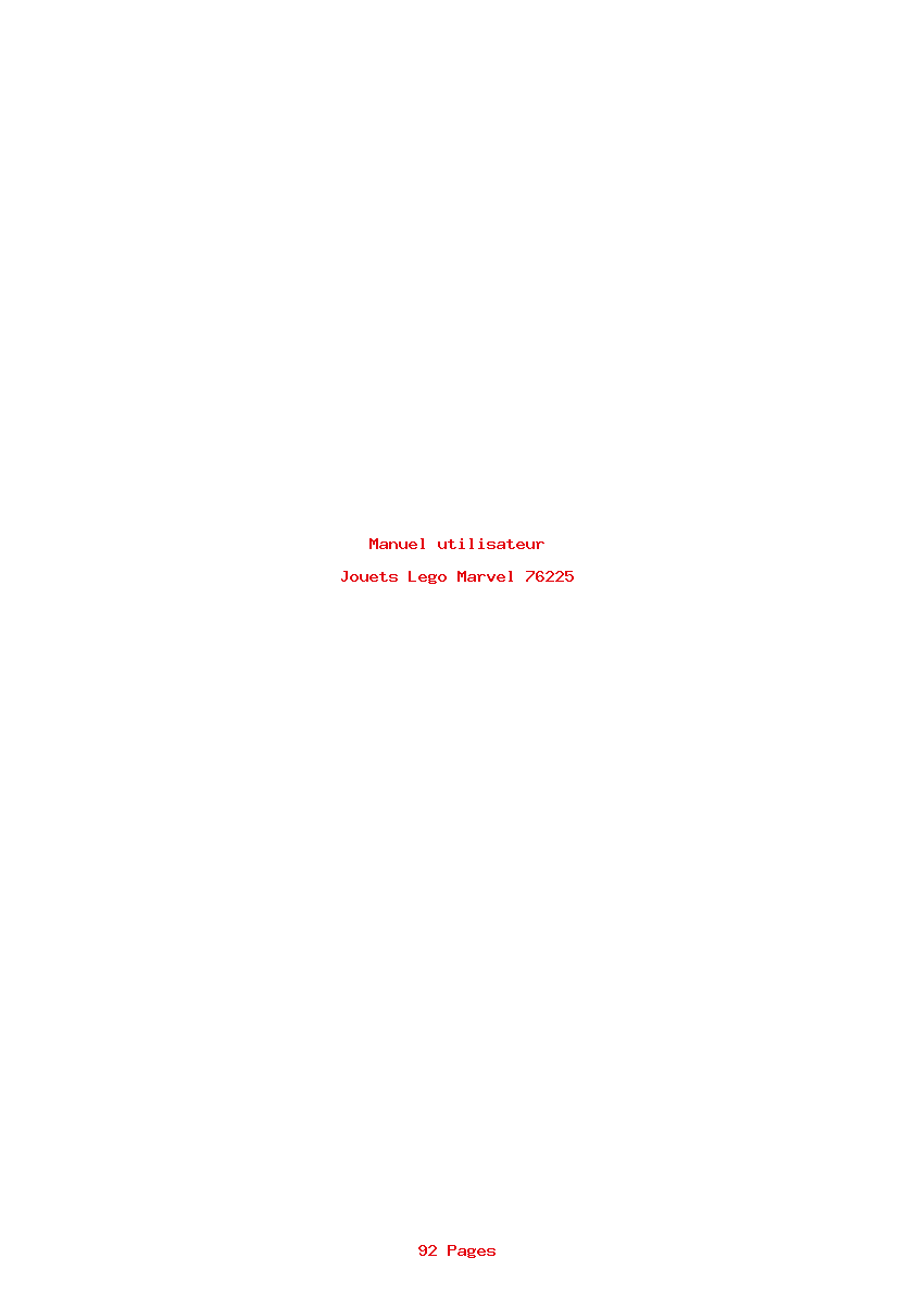 Page 1 de la notice Manuel utilisateur Lego Marvel 76225
