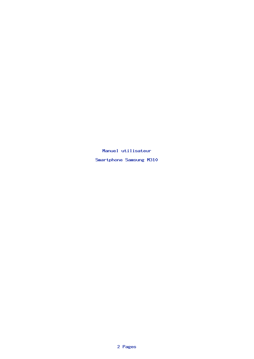 Image de la première page du manuel de l'appareil M310