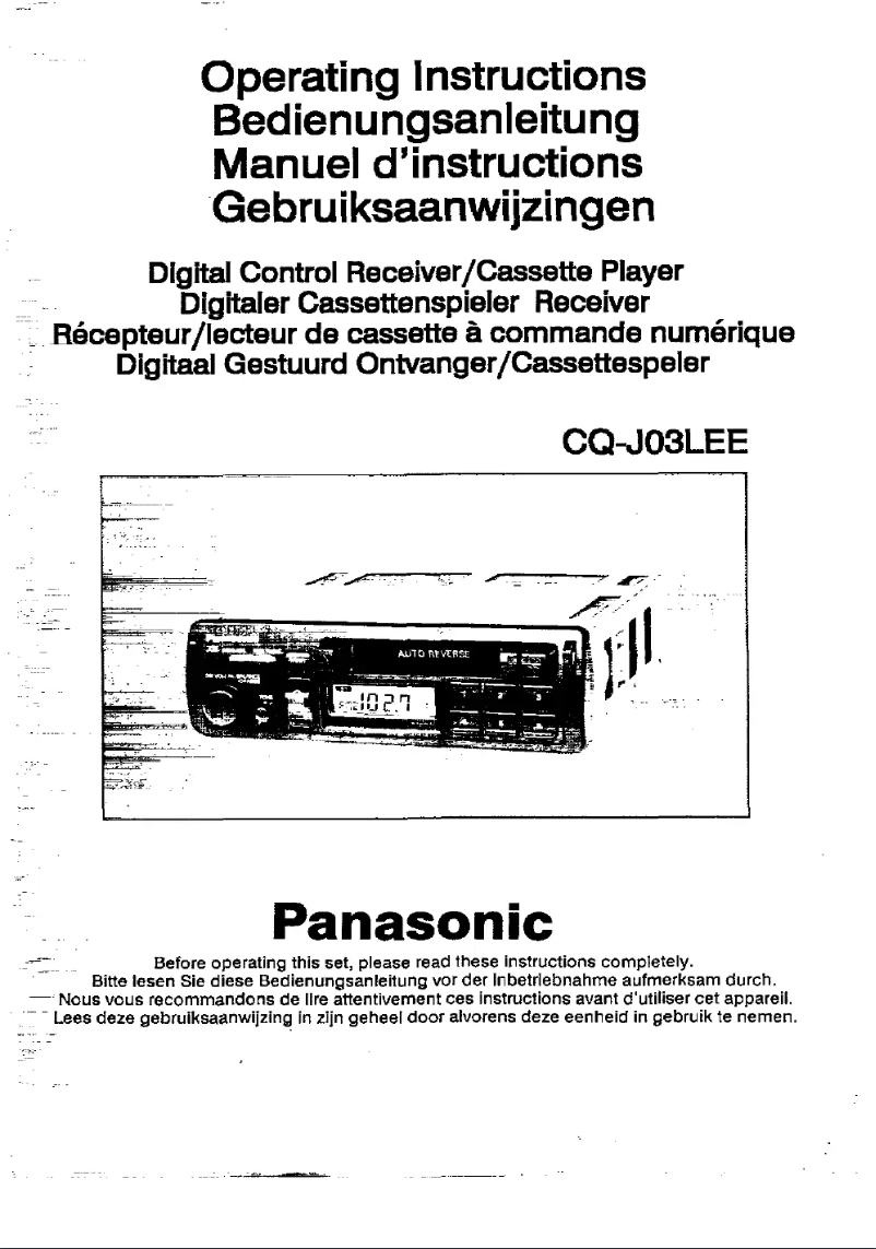 Página 1 del manual Manual de usuario Panasonic CQ-J03L