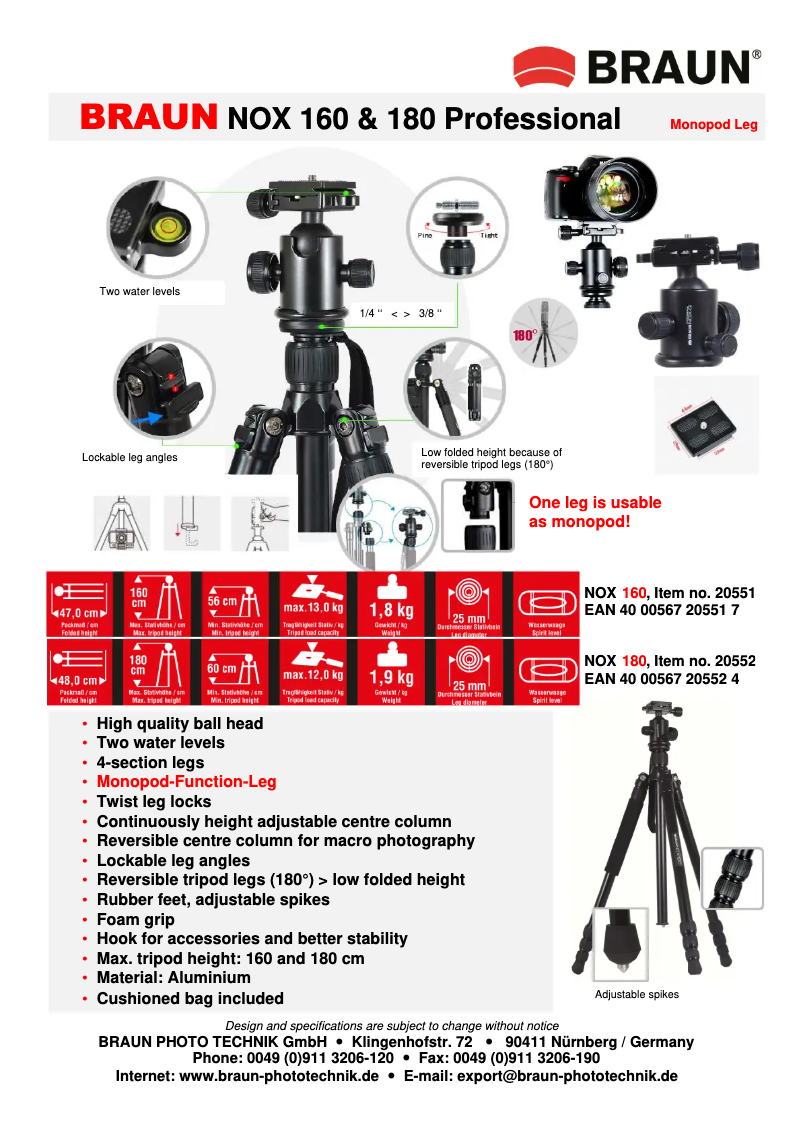 Page 1 de la notice Manuel utilisateur Braun NOX 160 Professional