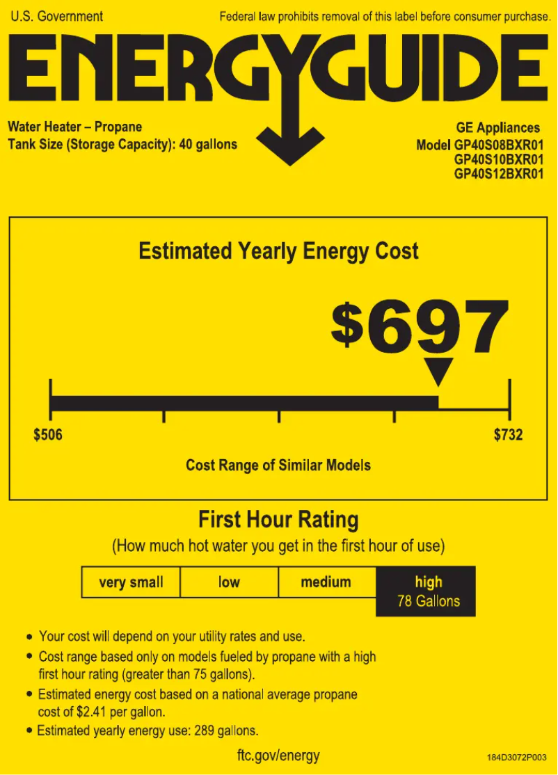 Image de la première page du manuel de l'appareil GP40S12BXR