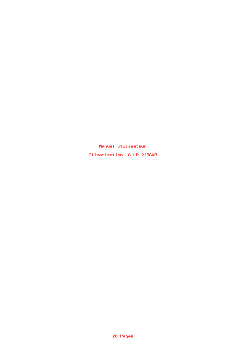 Page 1 de la notice Manuel utilisateur LG LP1215GXR