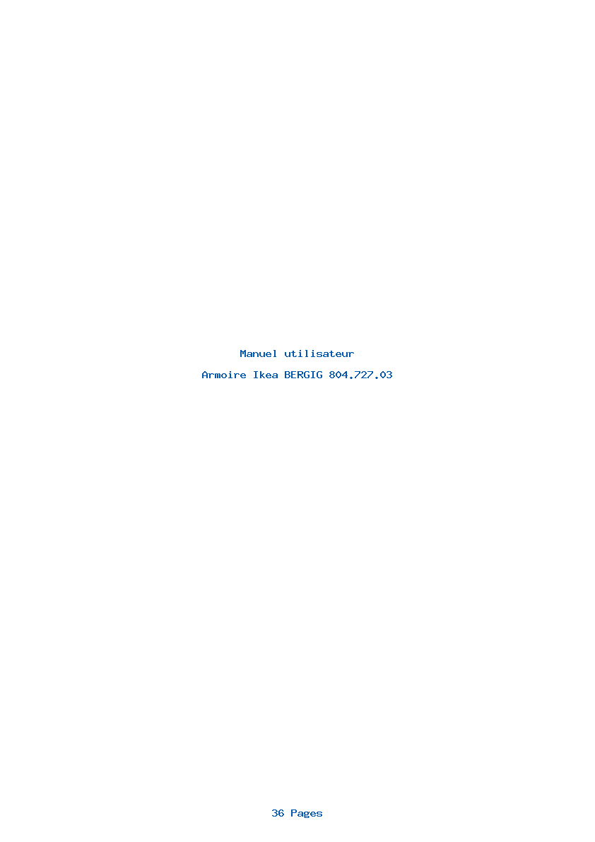 Page 1 de la notice Manuel utilisateur Ikea BERGIG 804.727.03
